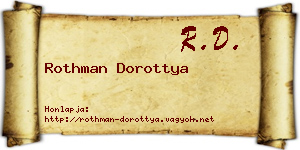 Rothman Dorottya névjegykártya